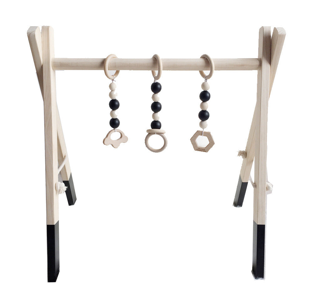 Ins decoration Nordic children's room fitness equipment newborn baby baby fitness frame Nordic wood crafts