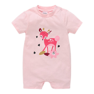 Male cartoon cotton romper baby jumpsuit summer children's clothing
