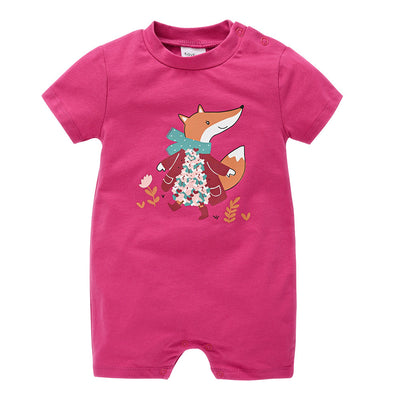 Male cartoon cotton romper baby jumpsuit summer children's clothing