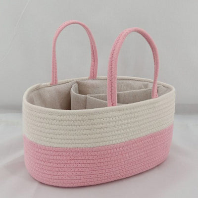 Diaper Caddy Organizer, Large Cotton Rope Nursery Baby Basket, Changing Table Organizer For Baby Diaper Storage, Portable Car Organizer With Removable Divider, Baby Shower Gifts